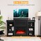 Costway 70'' Fireplace TV Stand Modern Media Entertainment Center Bookcase White\Black